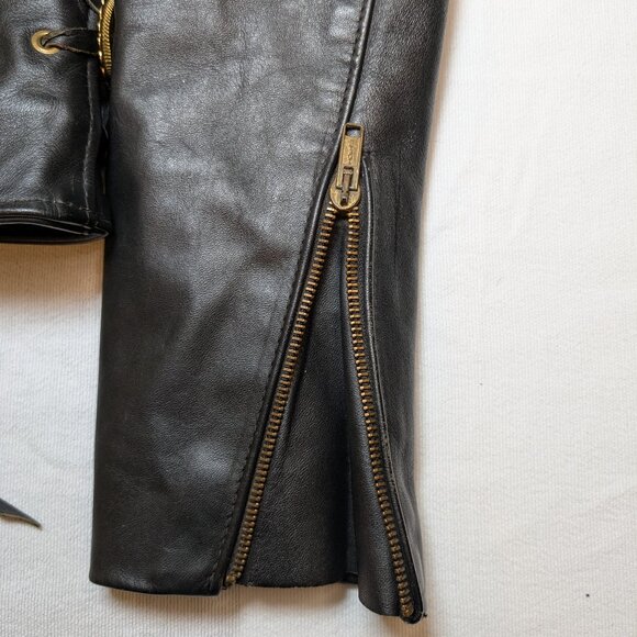 Vtg. 90s Leather Moto Jacket by PROTECH LEATHER APPAREL Made in USA - Picture 8 of 16